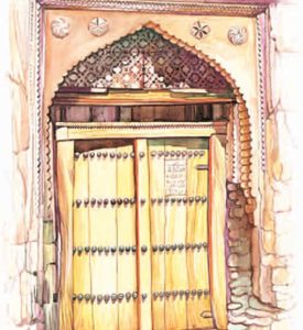 Old House Door In Ibra